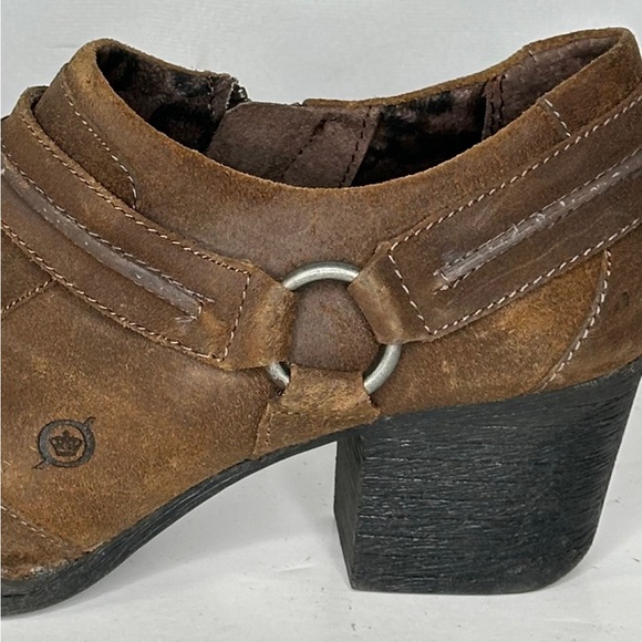 Born Shelby Harness Ankle Bootie Round Toe Brown Leather Western Sz 10 - Picture 7 of 10